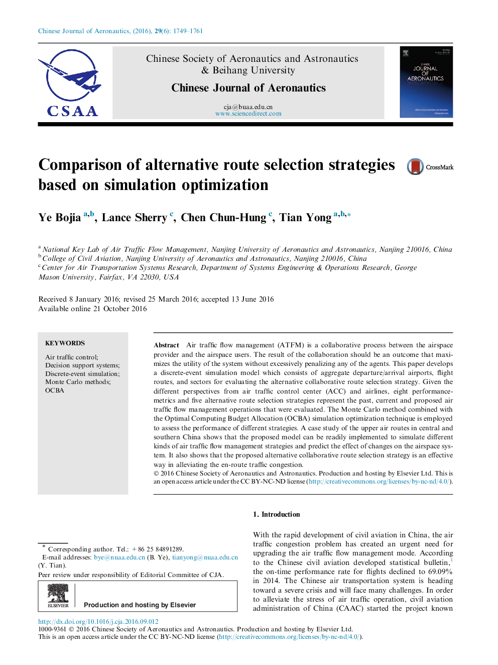 Comparison of alternative route selection strategies based on simulation optimization