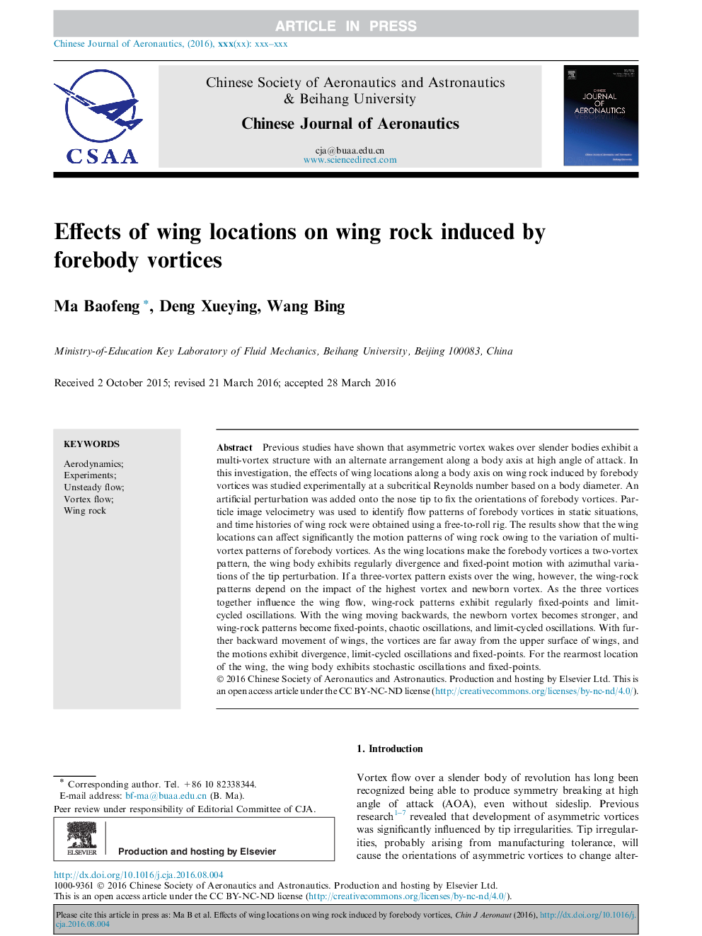 Effects of wing locations on wing rock induced by forebody vortices