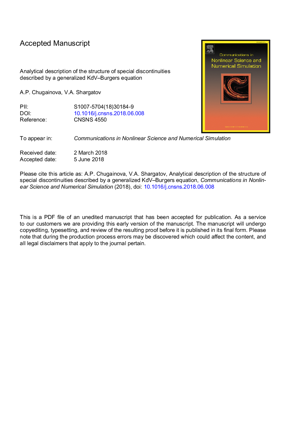 Analytical description of the structure of special discontinuities described by a generalized KdV-Burgers equation