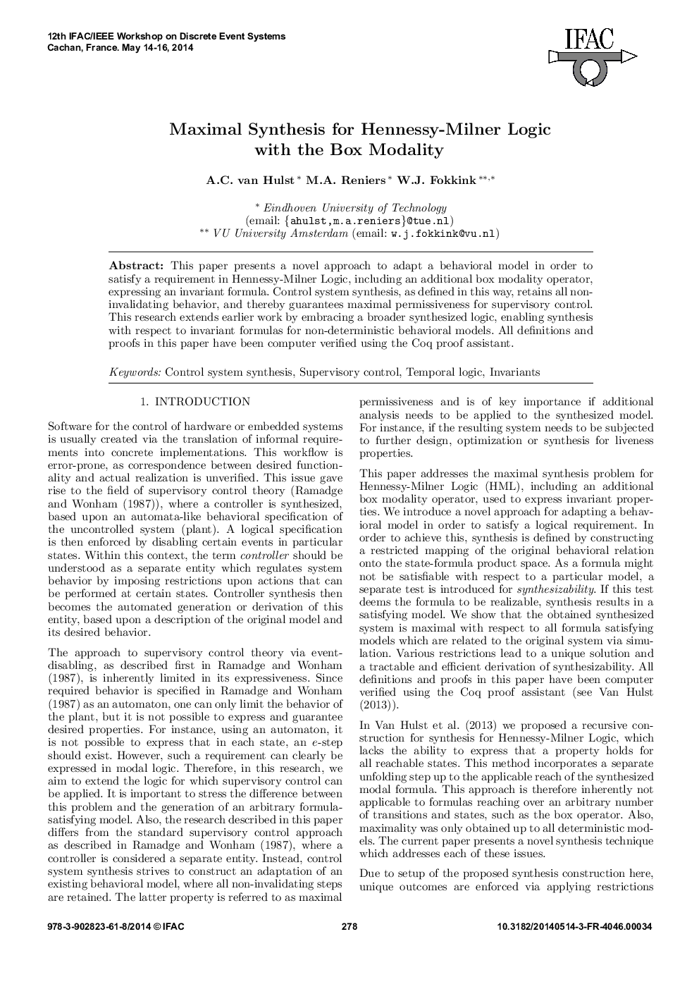 Maximal Synthesis for Hennessy-Milner Logic with the Box Modality