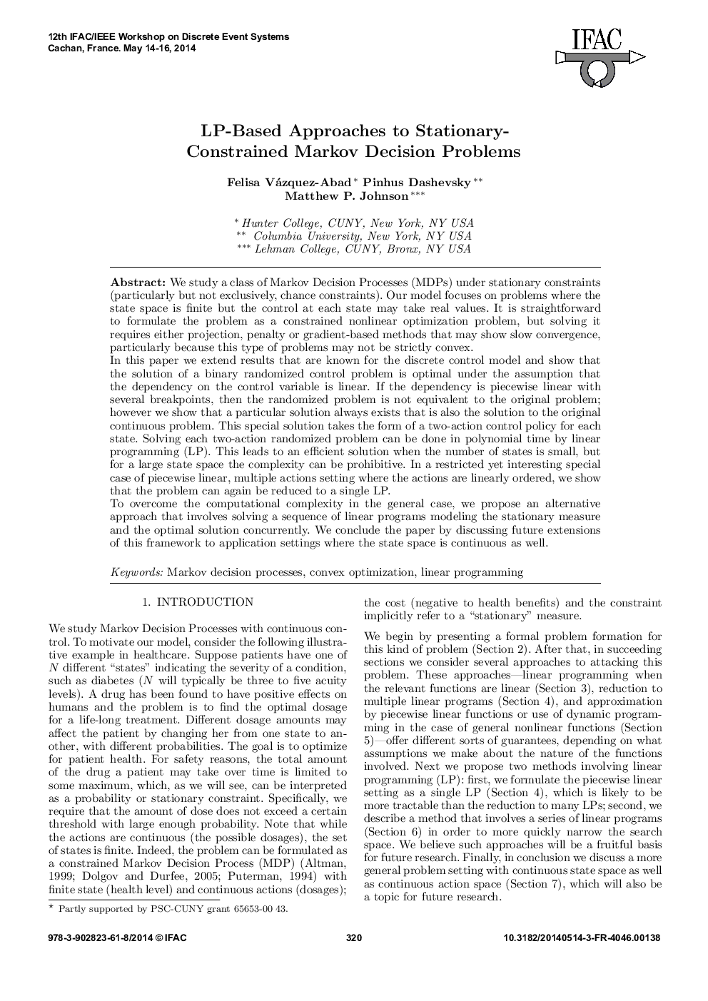 LP-Based Approaches to Stationary-Constrained Markov Decision Problems