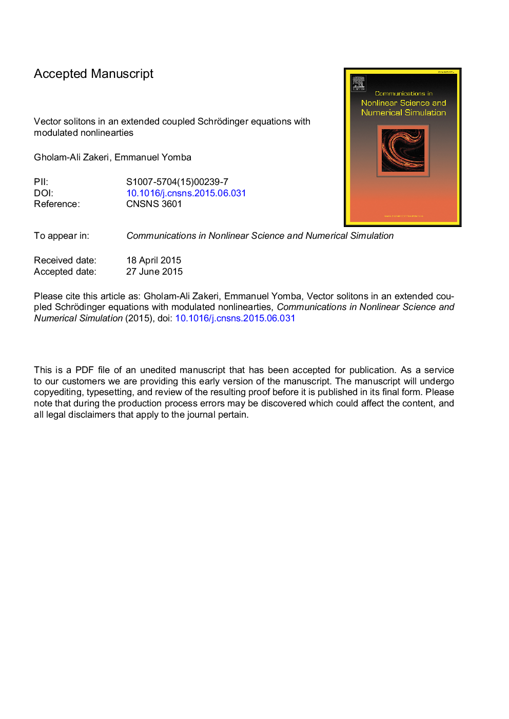 Vector solitons in an extended coupled Schrödinger equations with modulated nonlinearities