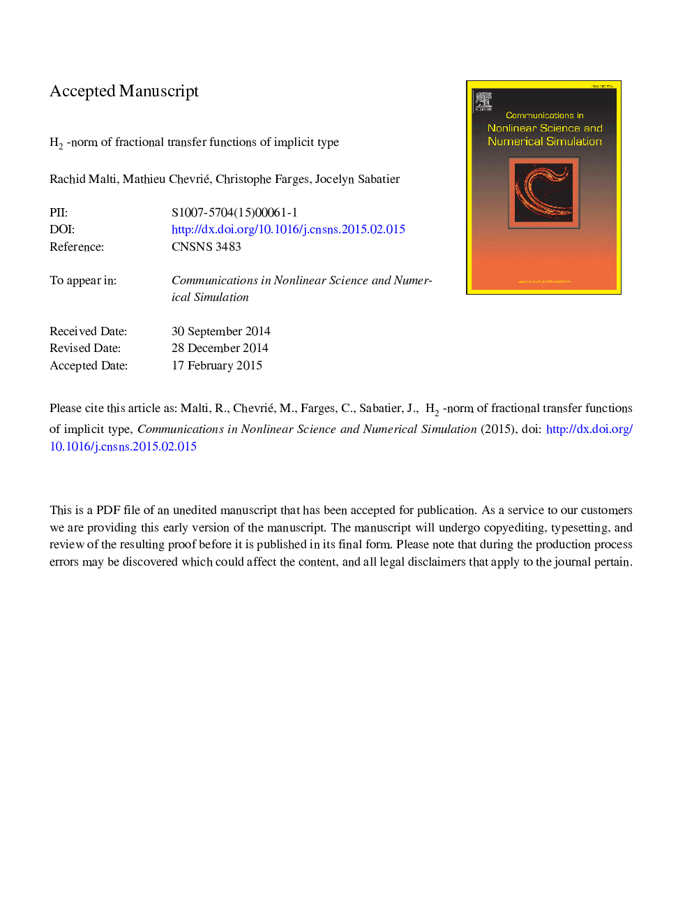 H2-norm of fractional transfer functions of implicit type