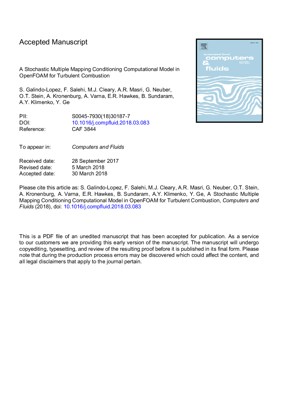 A stochastic multiple mapping conditioning computational model in OpenFOAM for turbulent combustion