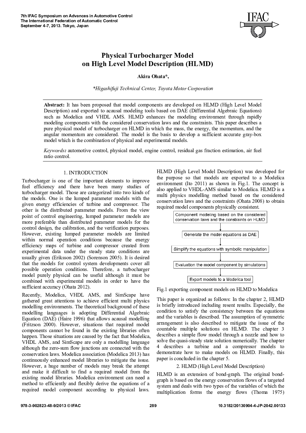 Physical Turbocharger Model on High Level Model Description (HLMD)