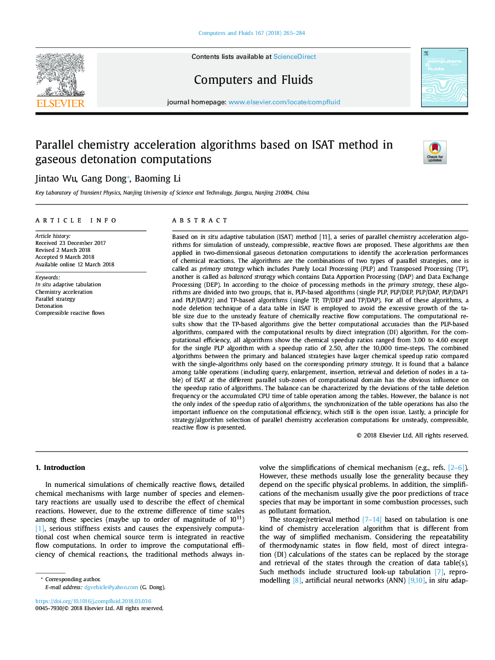 Parallel chemistry acceleration algorithms based on ISAT method in gaseous detonation computations