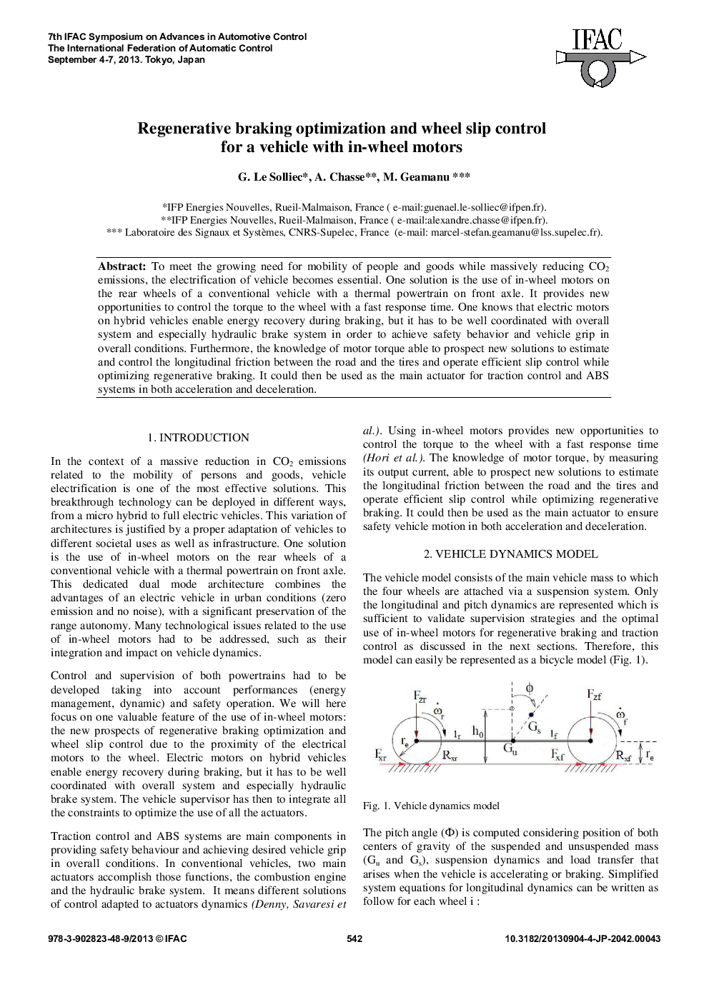 Regenerative braking optimization and wheel slip control for a vehicle with in-wheel motors