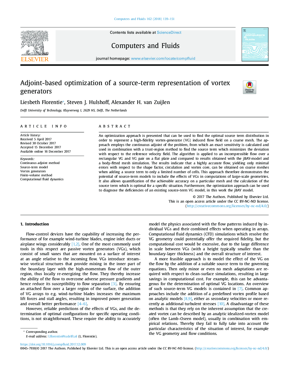 Adjoint-based optimization of a source-term representation of vortex generators