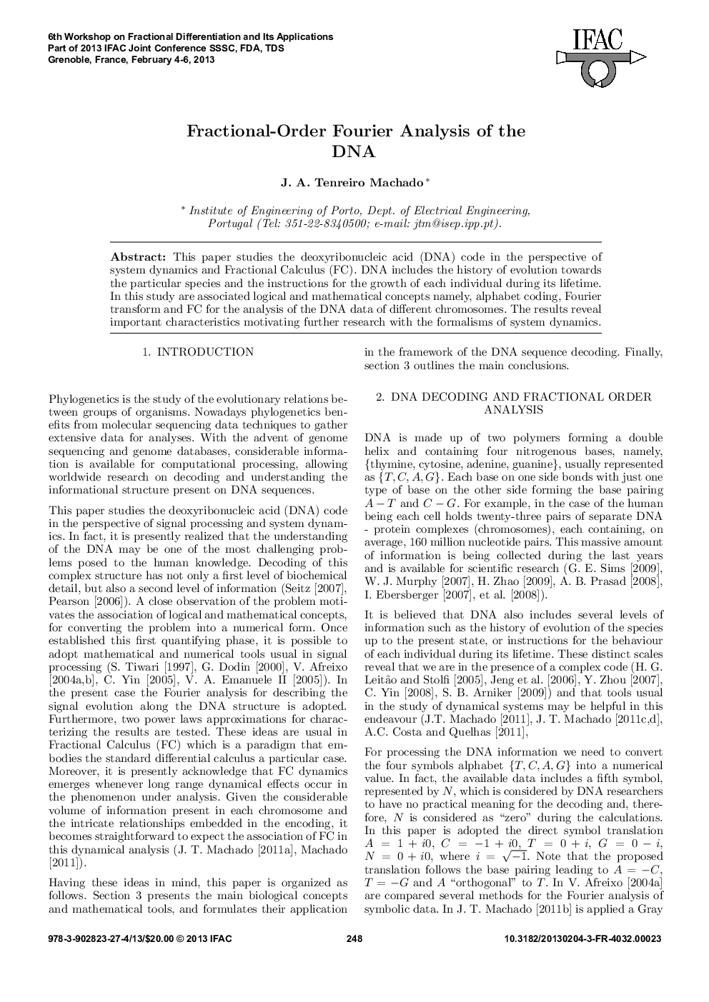 Fractional-Order Fourier Analysis of the DNA