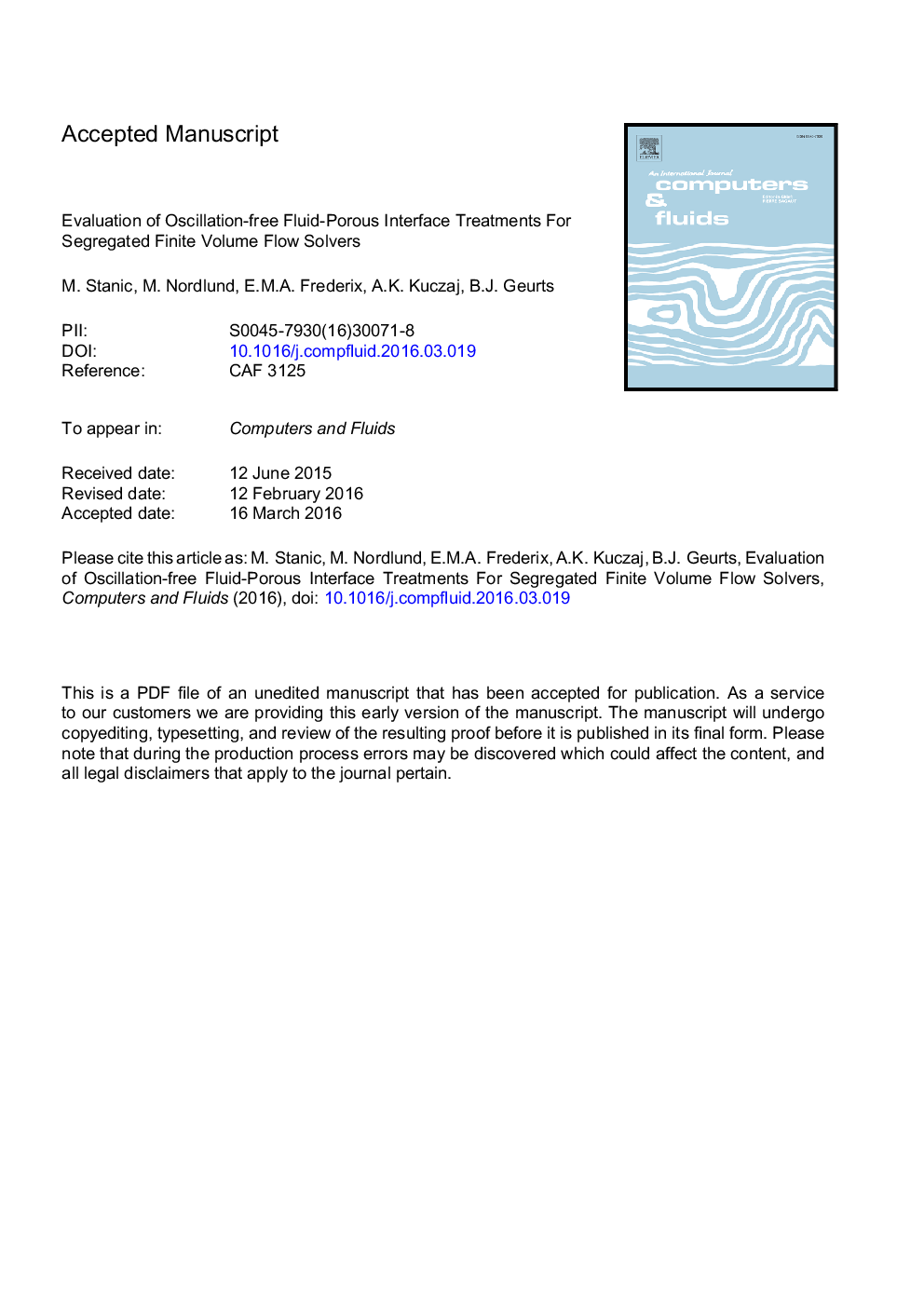 ارزیابی تداخل اتصالات متقاطع متخلخل با نوسانات برای حل کننده حجم جریان محدود مجزا 