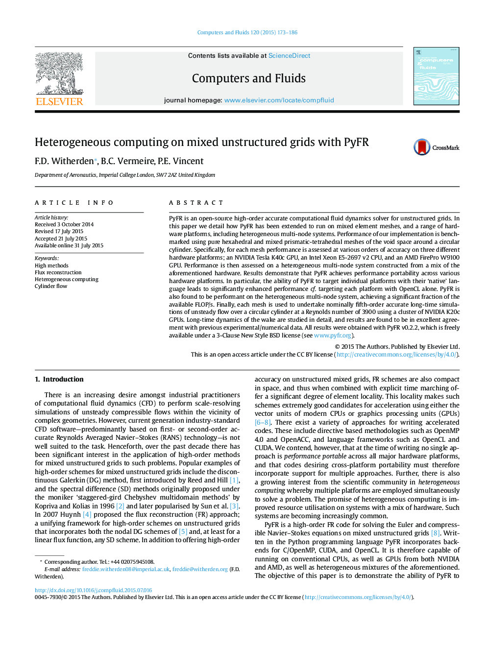 Heterogeneous computing on mixed unstructured grids with PyFR