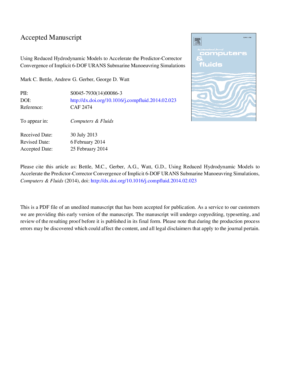 Using reduced hydrodynamic models to accelerate the predictor-corrector convergence of implicit 6-DOF URANS submarine manoeuvring simulations