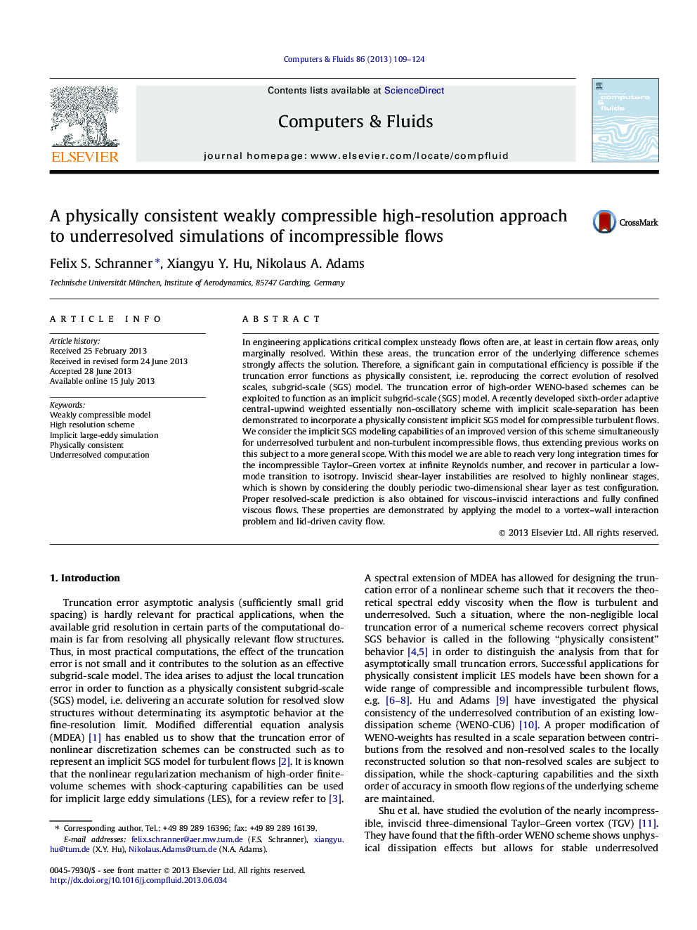 A physically consistent weakly compressible high-resolution approach to underresolved simulations of incompressible flows