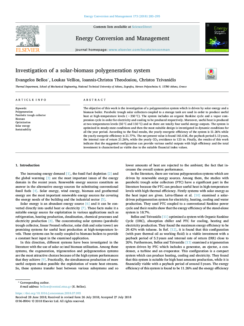 Investigation of a solar-biomass polygeneration system