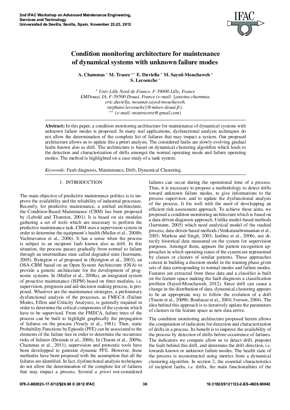 Condition monitoring architecture for maintenance of dynamical systems with unknown failure modes