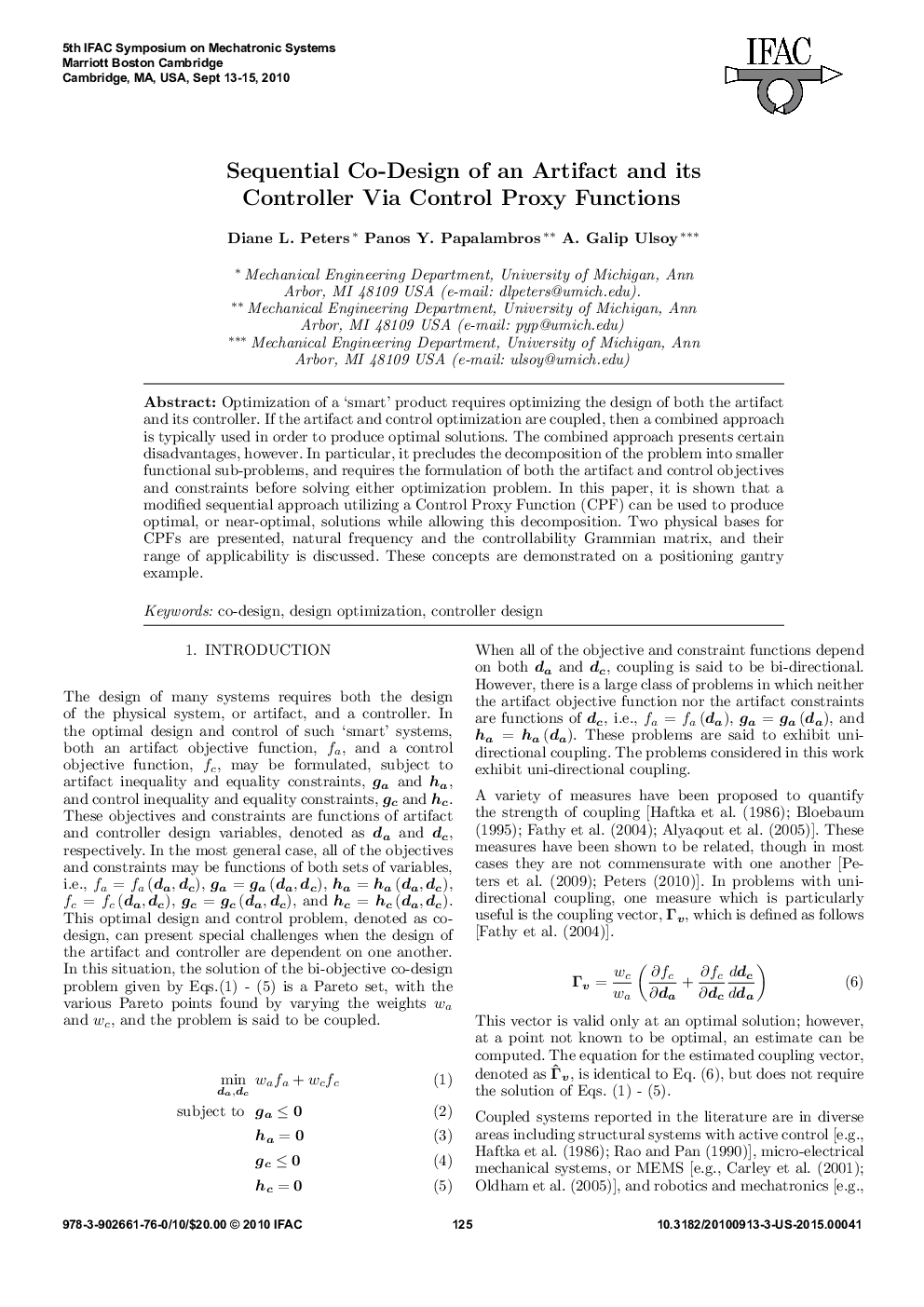 Sequential Co-Design of an Artifact and its Controller Via Control Proxy Functions