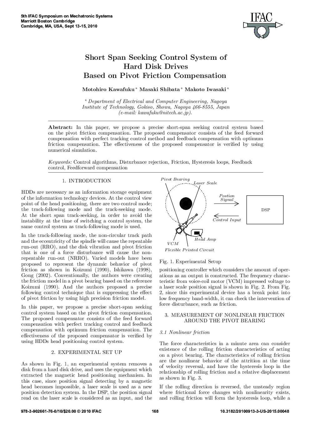 Short Span Seeking Control System of Hard Disk Drives Based on Pivot Friction Compensation