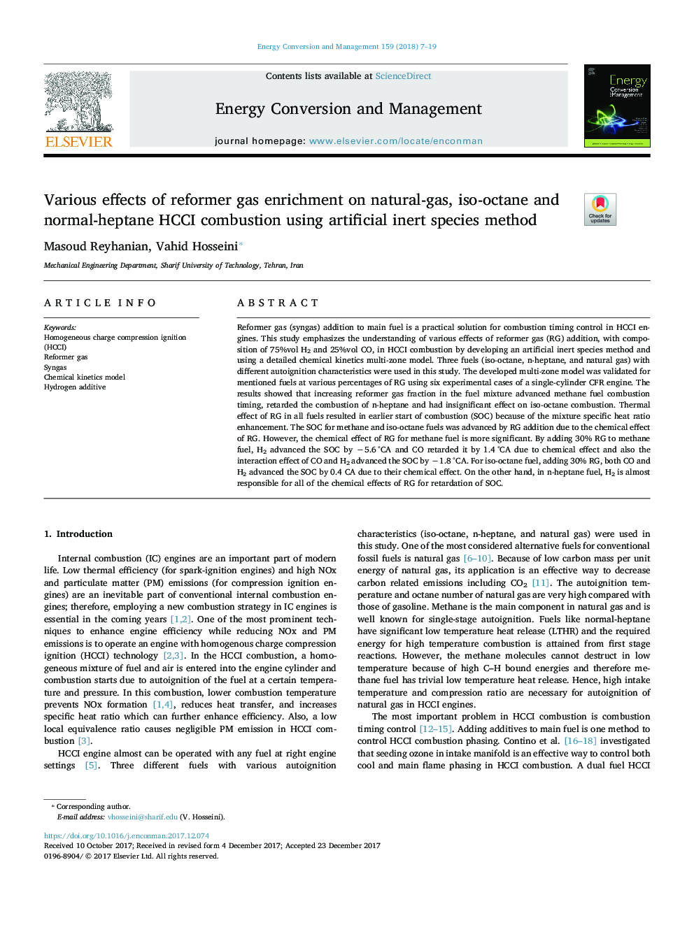 Various effects of reformer gas enrichment on natural-gas, iso-octane and normal-heptane HCCI combustion using artificial inert species method