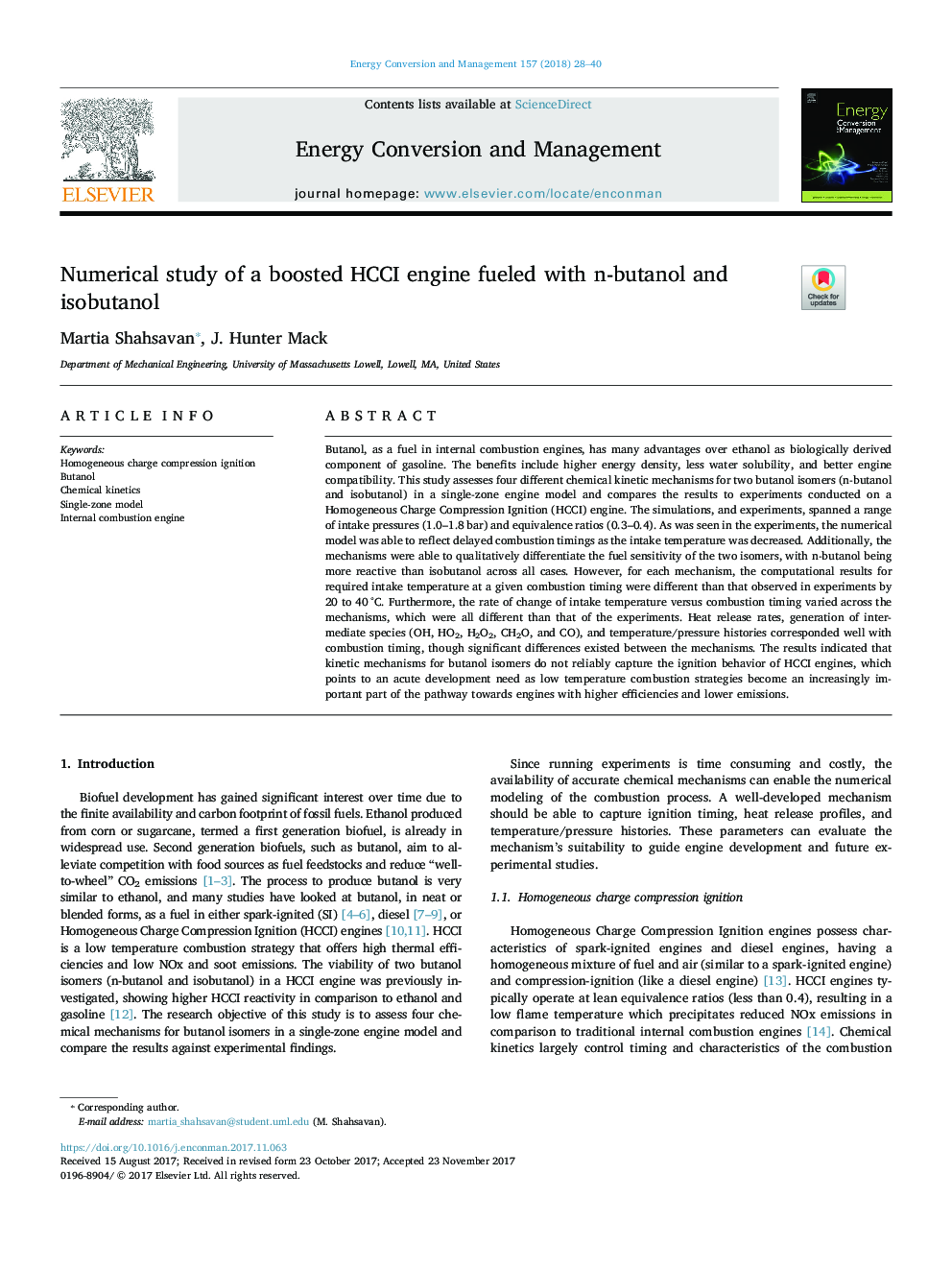 Numerical study of a boosted HCCI engine fueled with n-butanol and isobutanol
