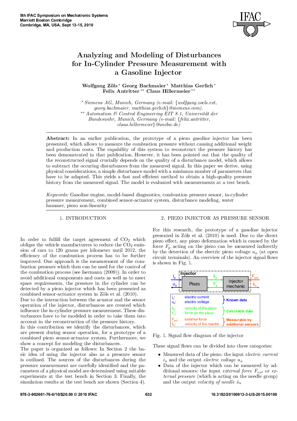 عکس صفحه اول مقاله: Analyzing and Modeling of Disturbances for In-Cylinder Pressure Measurement with a Gasoline Injector Analyzing and Modeling of Disturbances for In-Cylinder Pressure Measurement with a Gasoline Injector