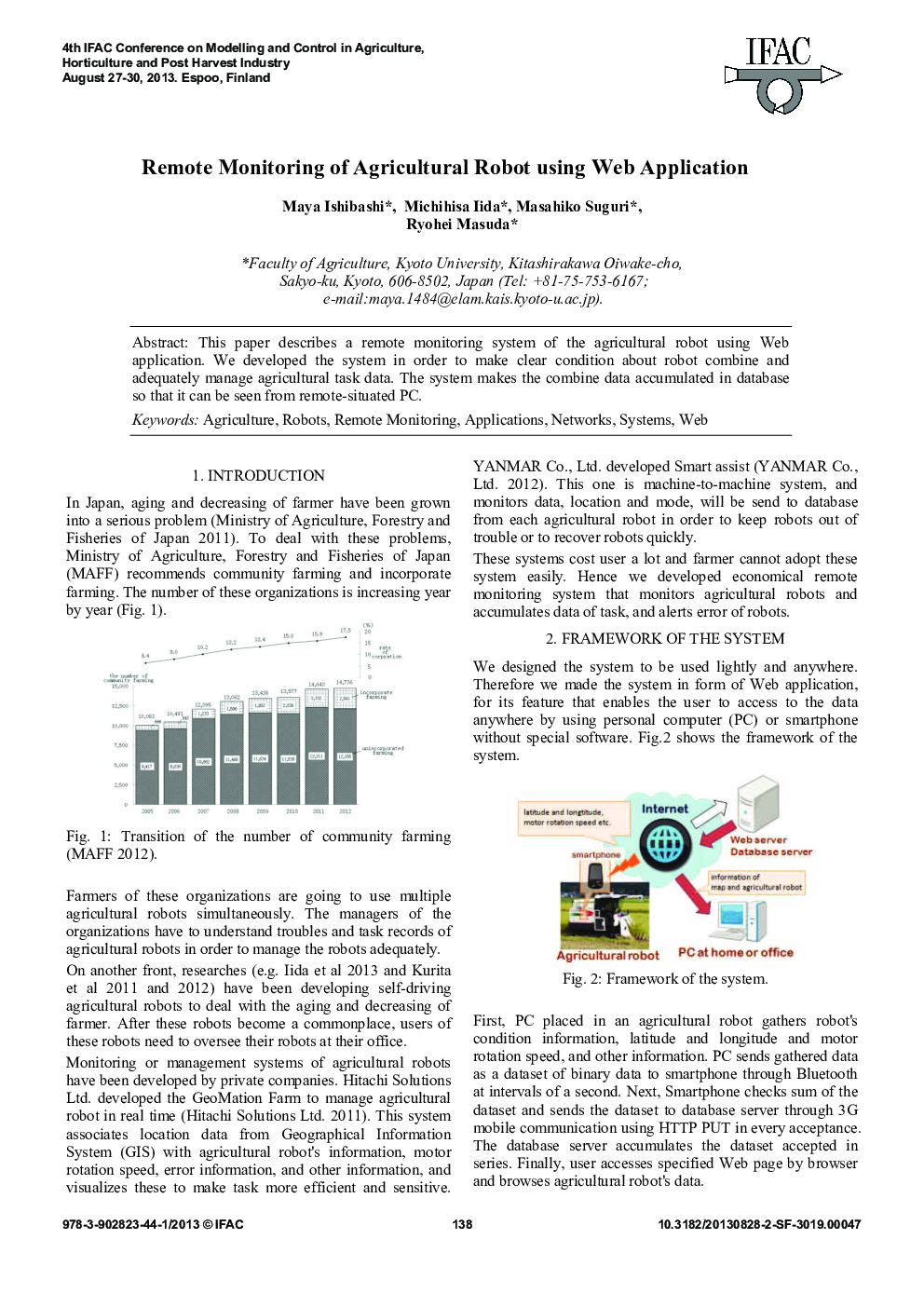 Remote Monitoring of Agricultural Robot using Web Application