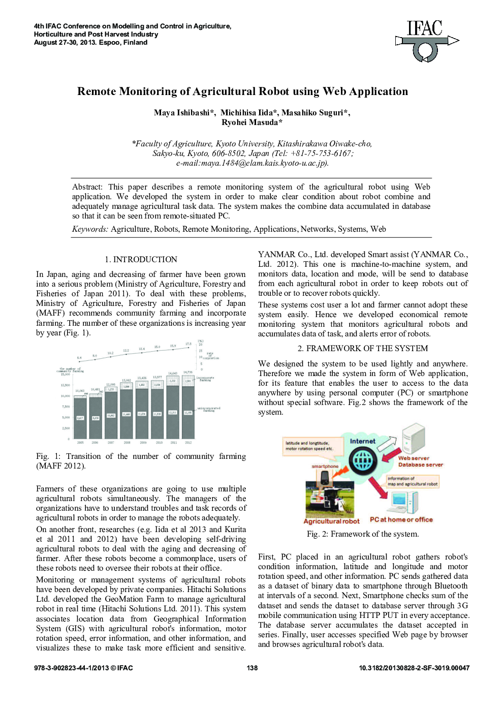 Remote Monitoring of Agricultural Robot using Web Application