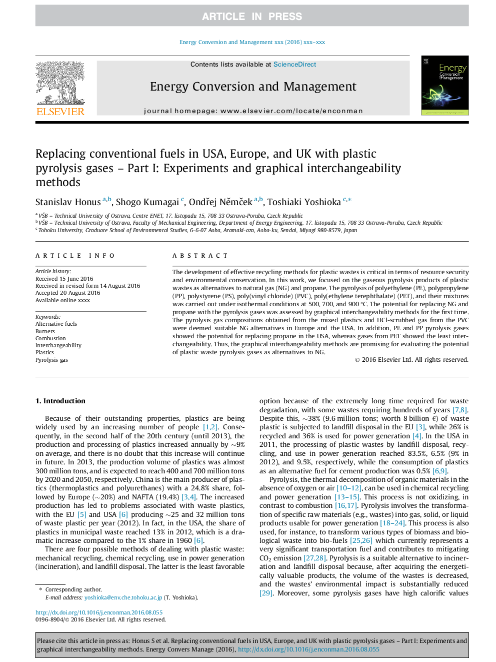 Replacing conventional fuels in USA, Europe, and UK with plastic pyrolysis gases - Part I: Experiments and graphical interchangeability methods