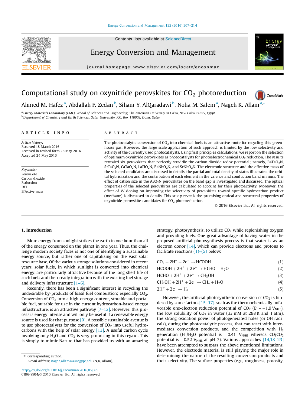 Computational study on oxynitride perovskites for CO2 photoreduction