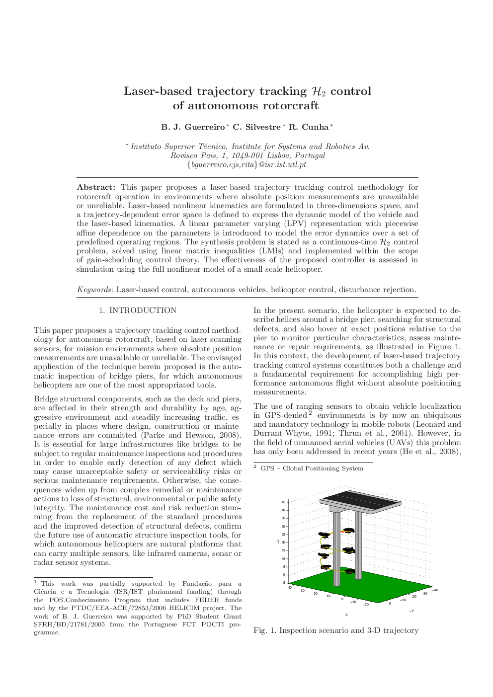 عکس صفحه اول مقاله: Laser-based trajectory tracking H2 control of autonomous rotorcraft Laser-based trajectory tracking H2 control of autonomous rotorcraft