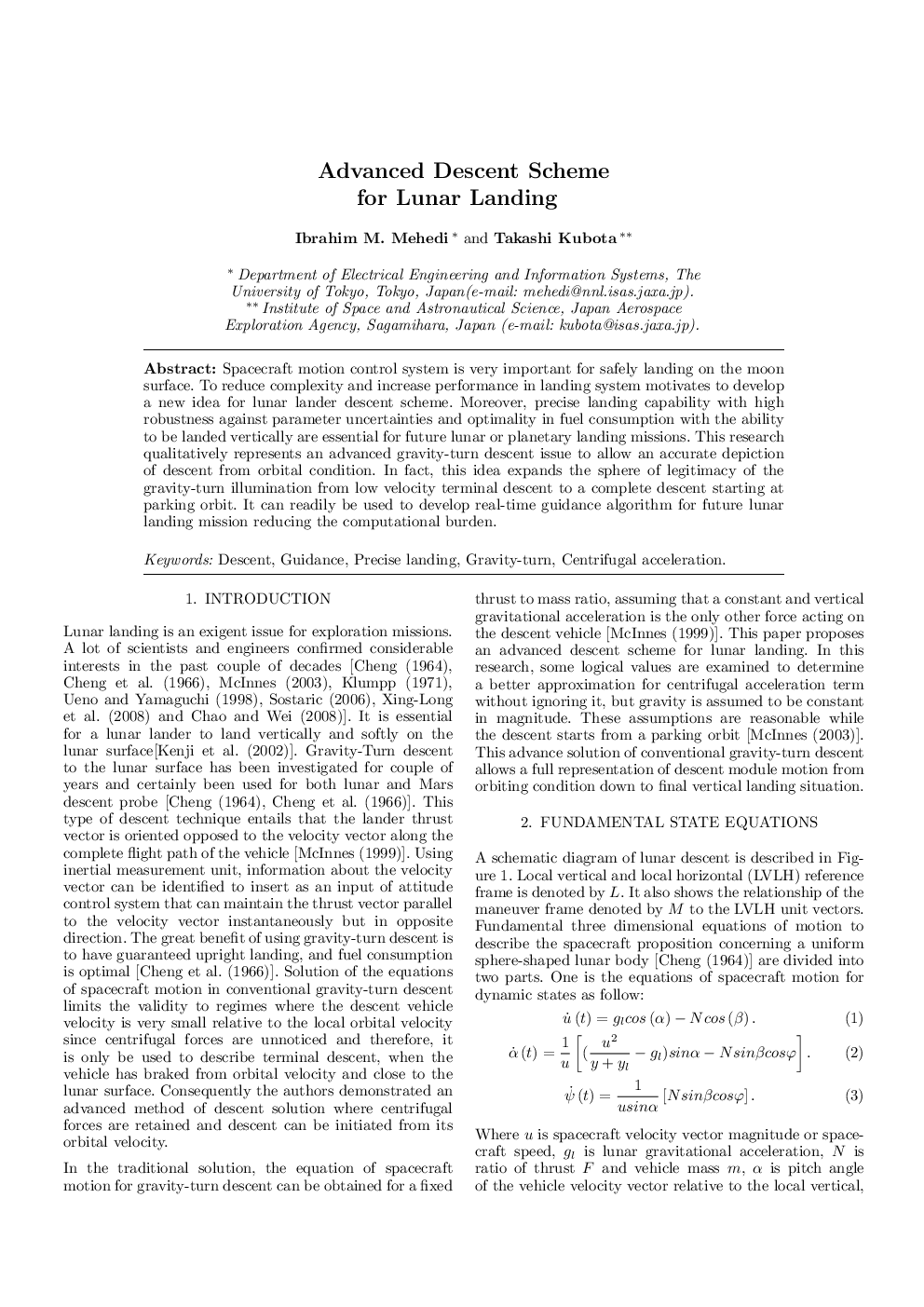 Advanced Descent Scheme for Lunar Landing