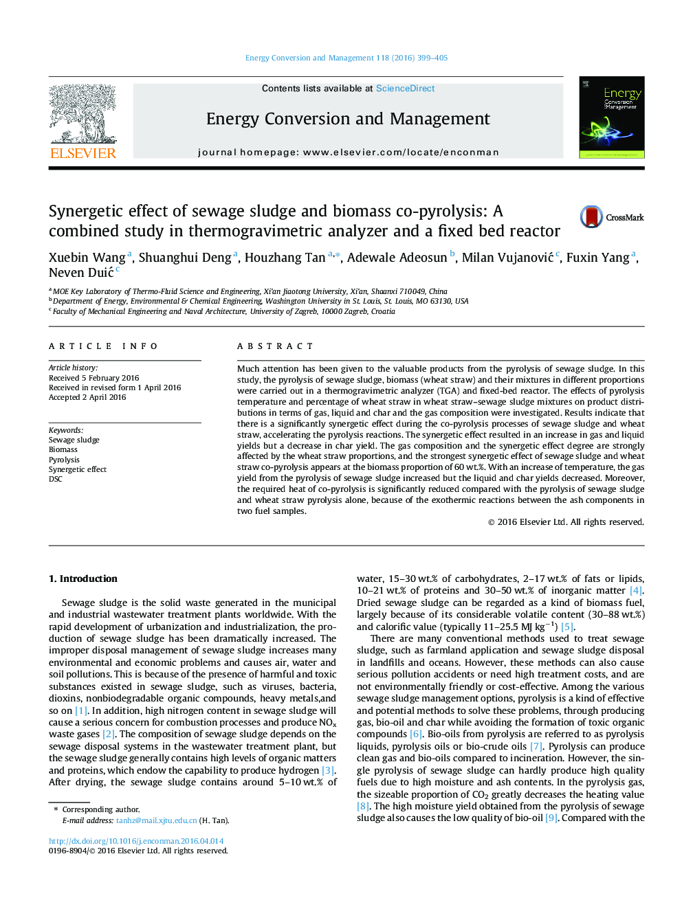 اثر متقابل لجن فاضلاب و زیست توده کپیرولیز: یک مطالعه ترکیبی در تجزیه کننده ترموگرافی و یک رآکتور بستر ثابت 
