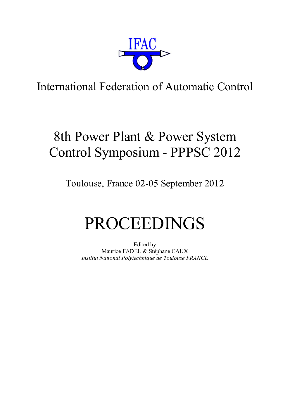Front cover and table of contents