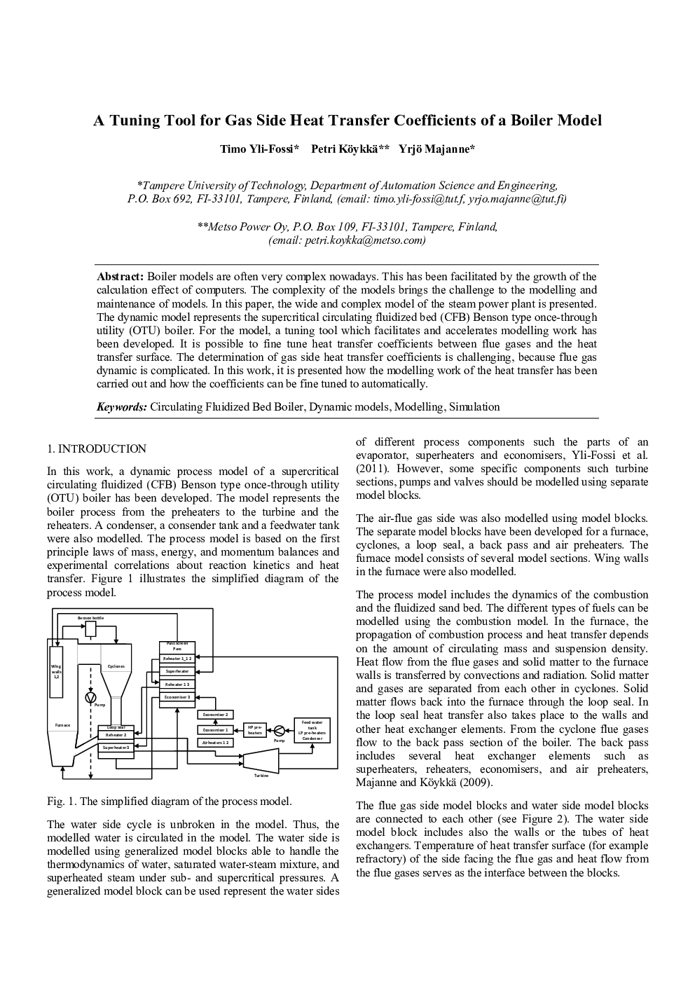 A Tuning Tool for Gas Side Heat Transfer Coefficients of a Boiler Model