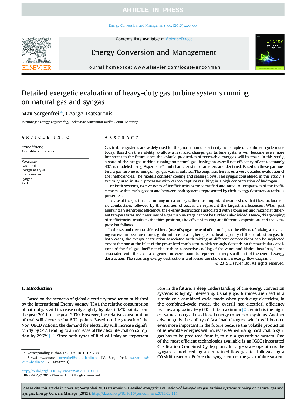ارزیابی گسترده ای از سیستم های توربین گاز سنگین که در حال اجرا بر روی گاز طبیعی و گاز سنتز هستند 