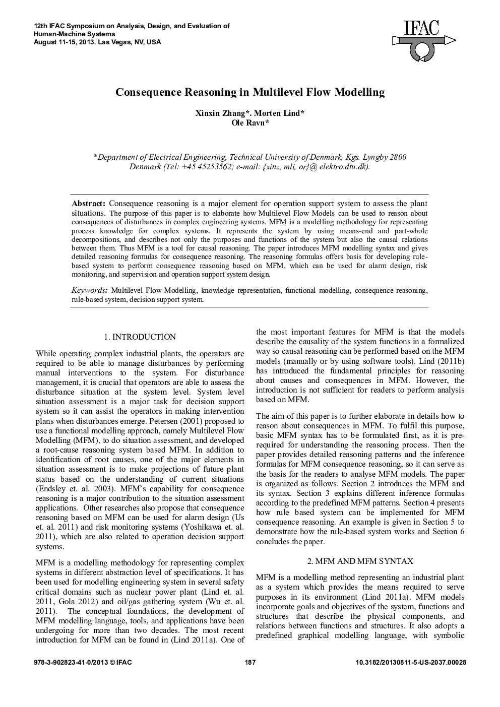 Consequence Reasoning in Multilevel Flow Modelling