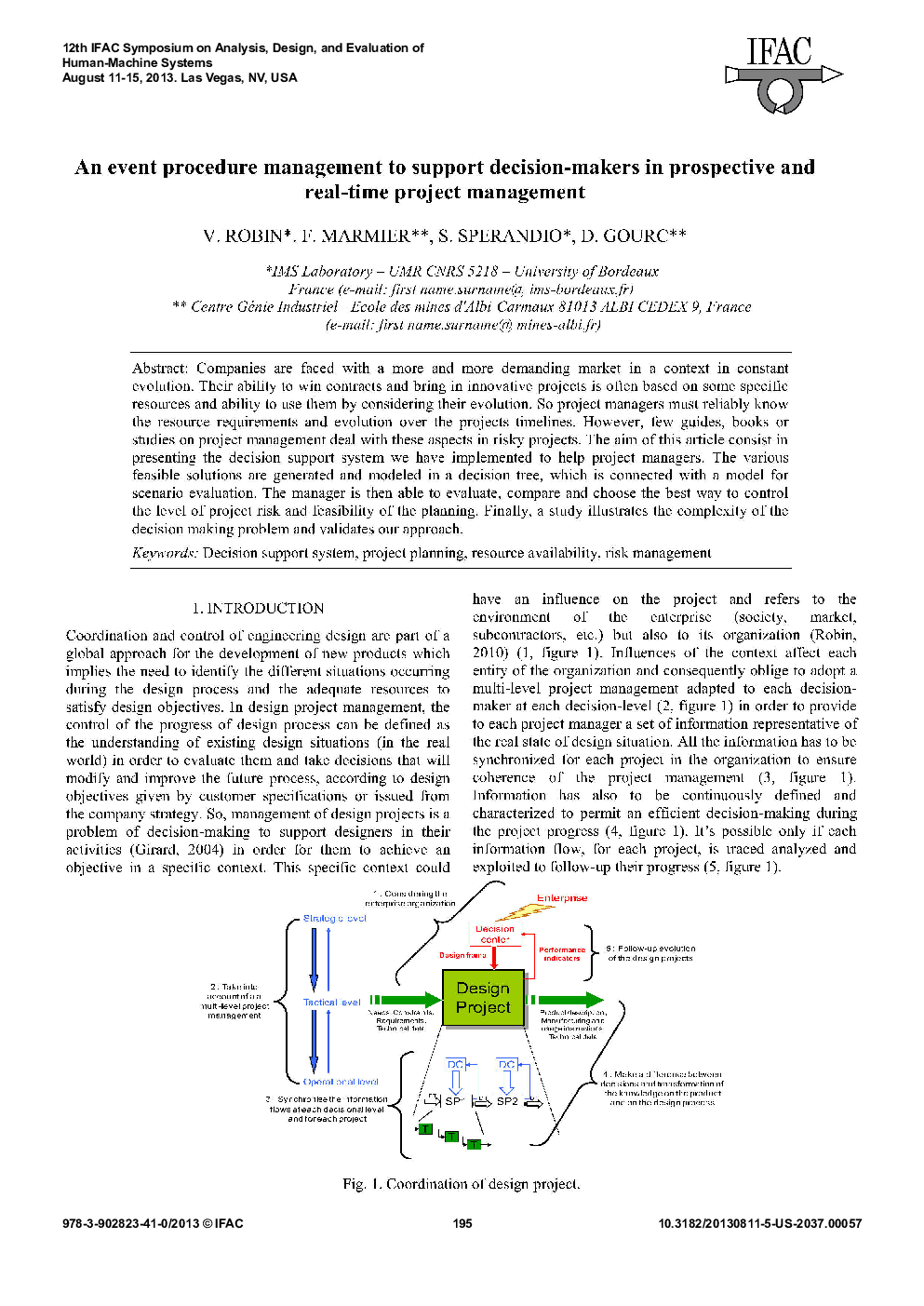 An event procedure management to support decision-makers in prospective and real-time project management