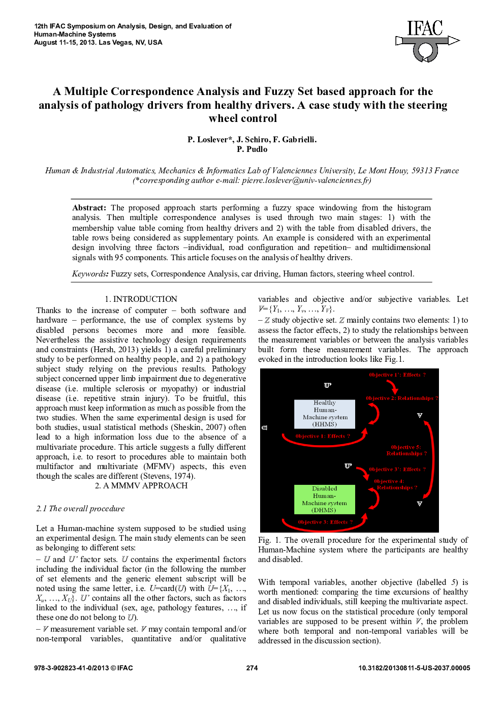 A Multiple Correspondence Analysis and Fuzzy Set based approach for the analysis of pathology drivers from healthy drivers. A case study with the steering wheel control