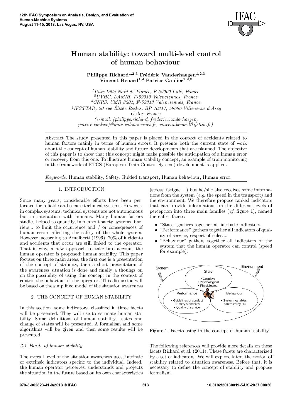 Human stability: toward multi-level control of human behaviour