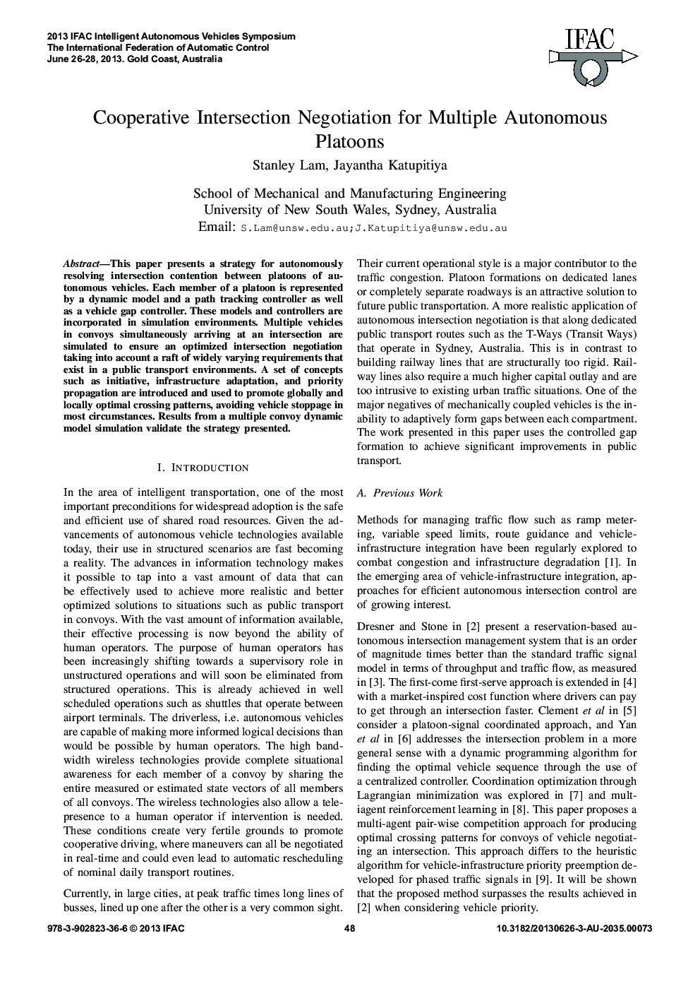 عکس صفحه اول مقاله: Cooperative Intersection Negotiation for Multiple Autonomous Platoons Cooperative Intersection Negotiation for Multiple Autonomous Platoons