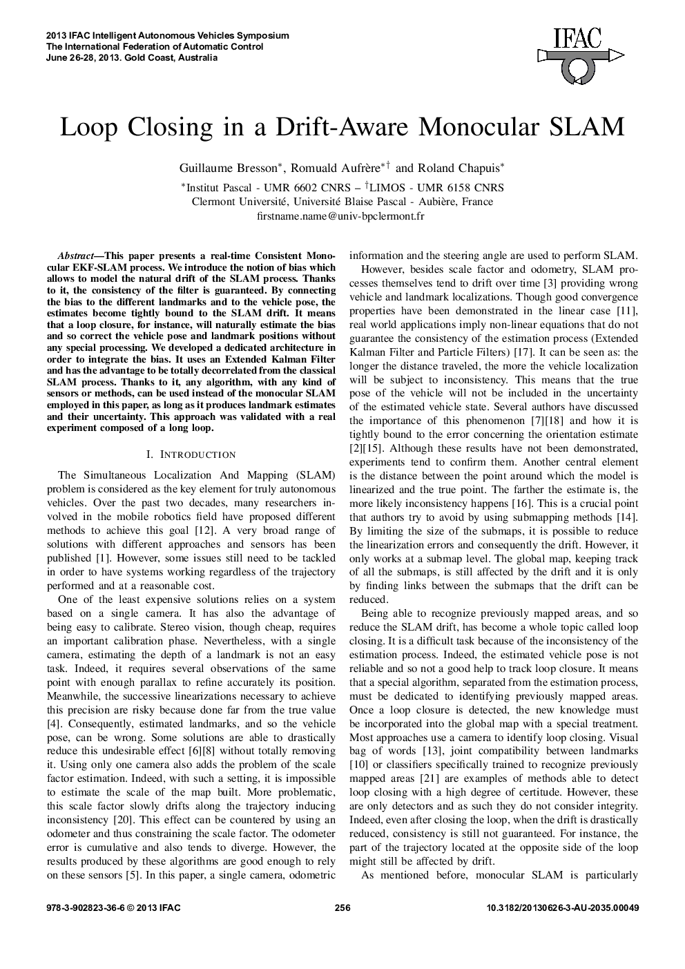 Loop Closing in a Drift-Aware Monocular SLAM
