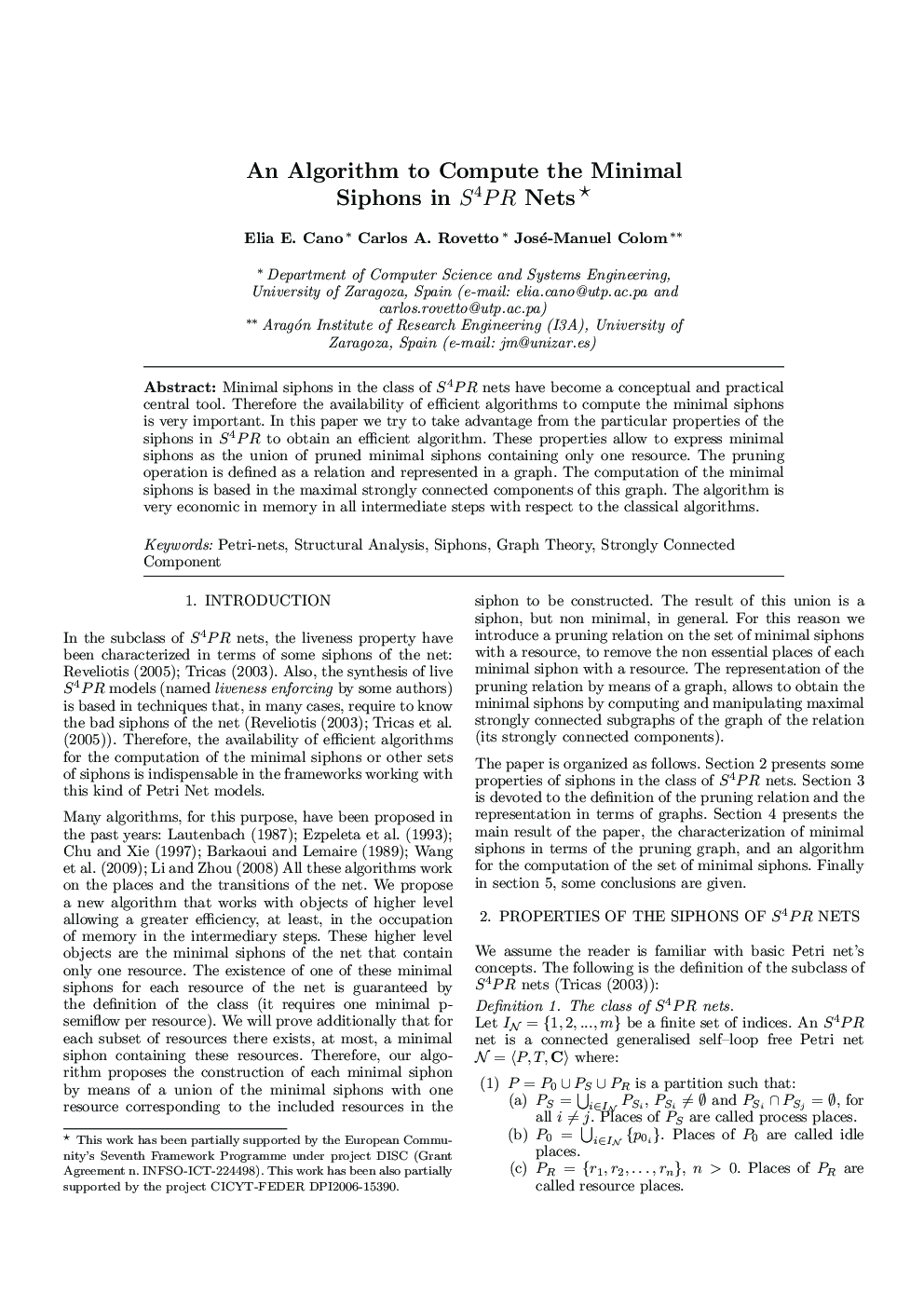 An Algorithm to Compute the Minimal Siphons in S4PR Nets 