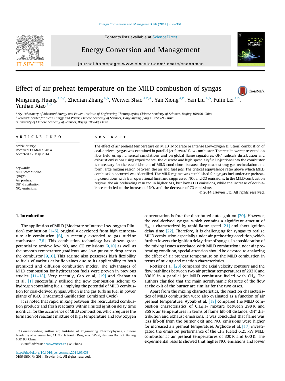 Effect of air preheat temperature on the MILD combustion of syngas