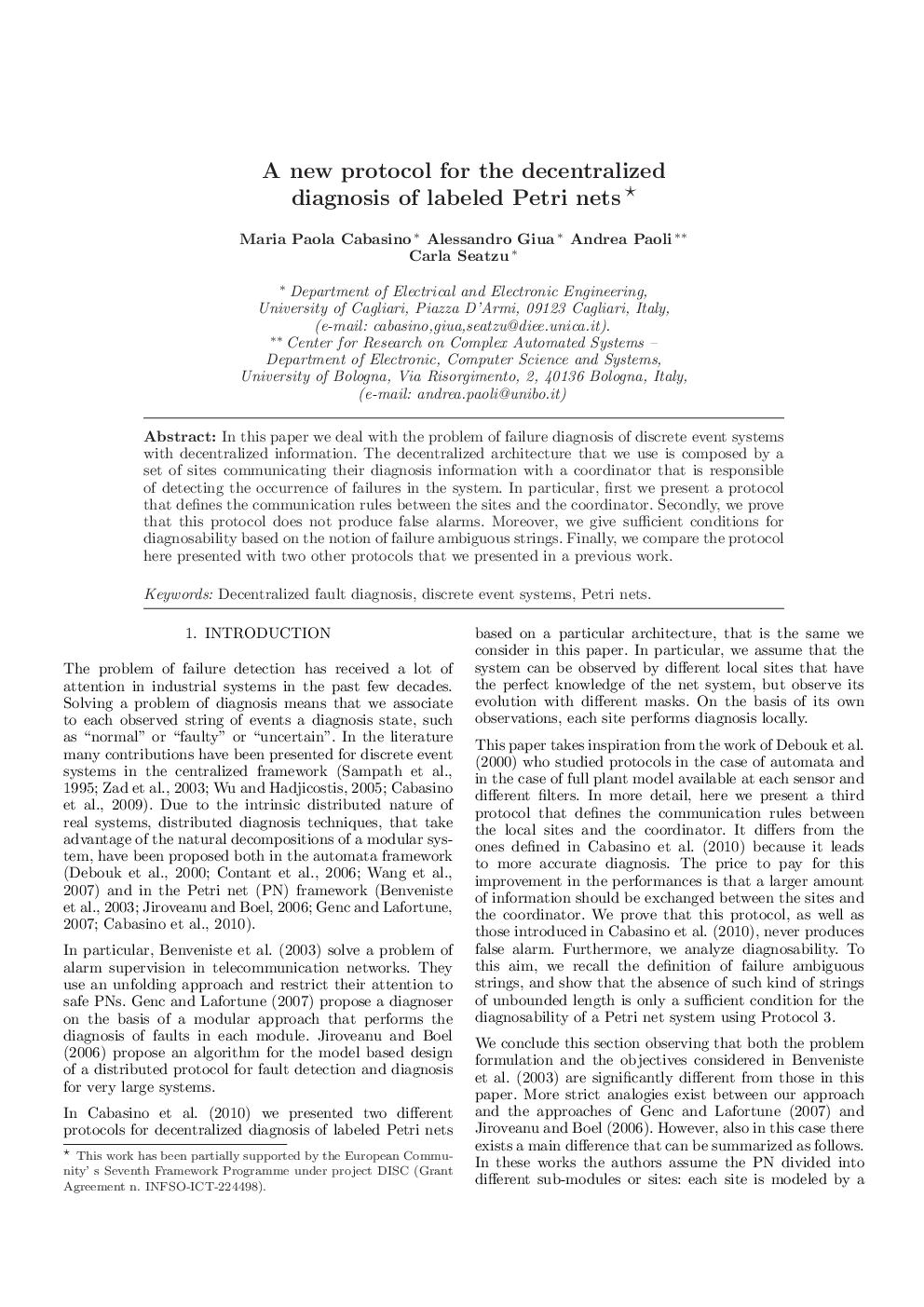 A new protocol for the decentralized diagnosis of labeled Petri nets 