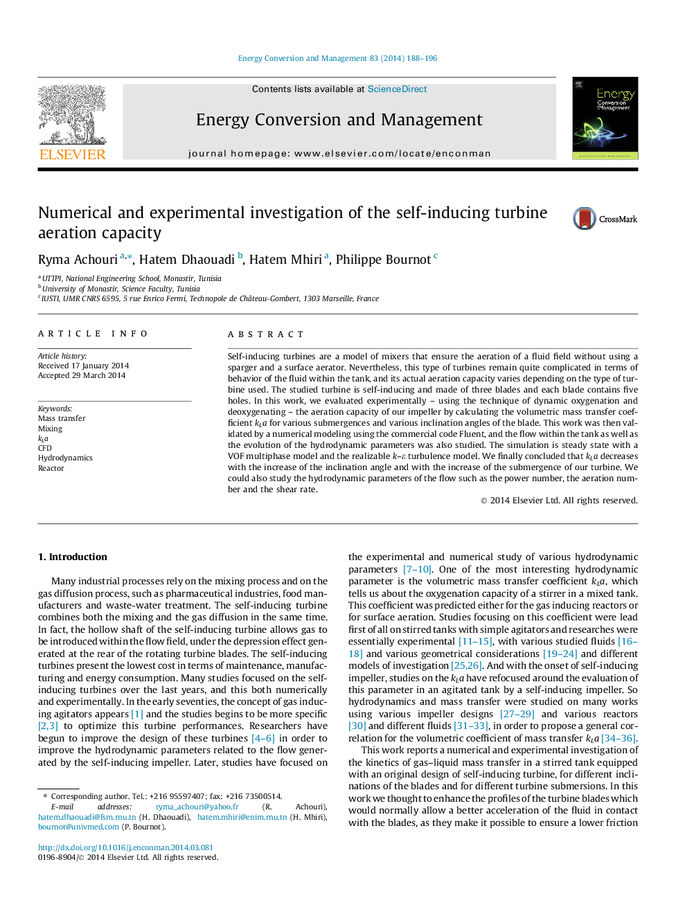 Numerical and experimental investigation of the self-inducing turbine aeration capacity