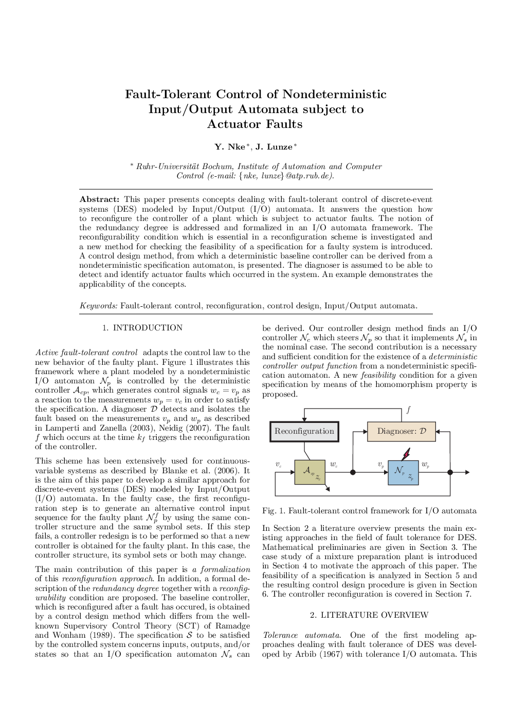 Fault-Tolerant Control of Nondeterministic Input/Output Automata subject to Actuator Faults