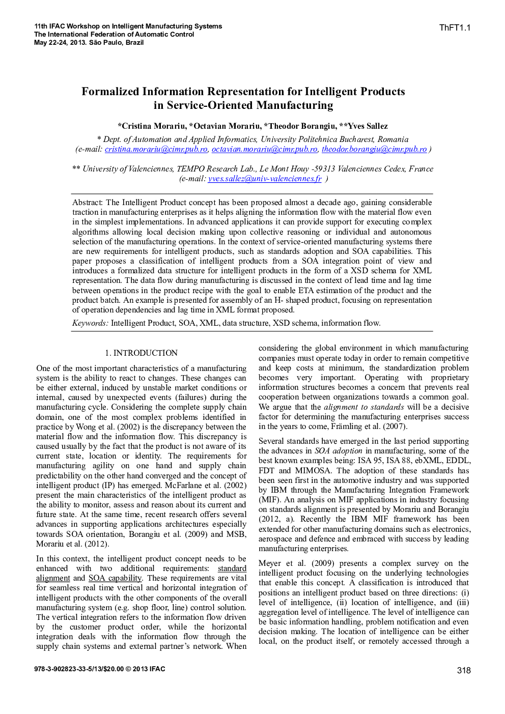 عکس صفحه اول مقاله: Formalized Information Representation for Intelligent Products in Service-Oriented Manufacturing Formalized Information Representation for Intelligent Products in Service-Oriented Manufacturing