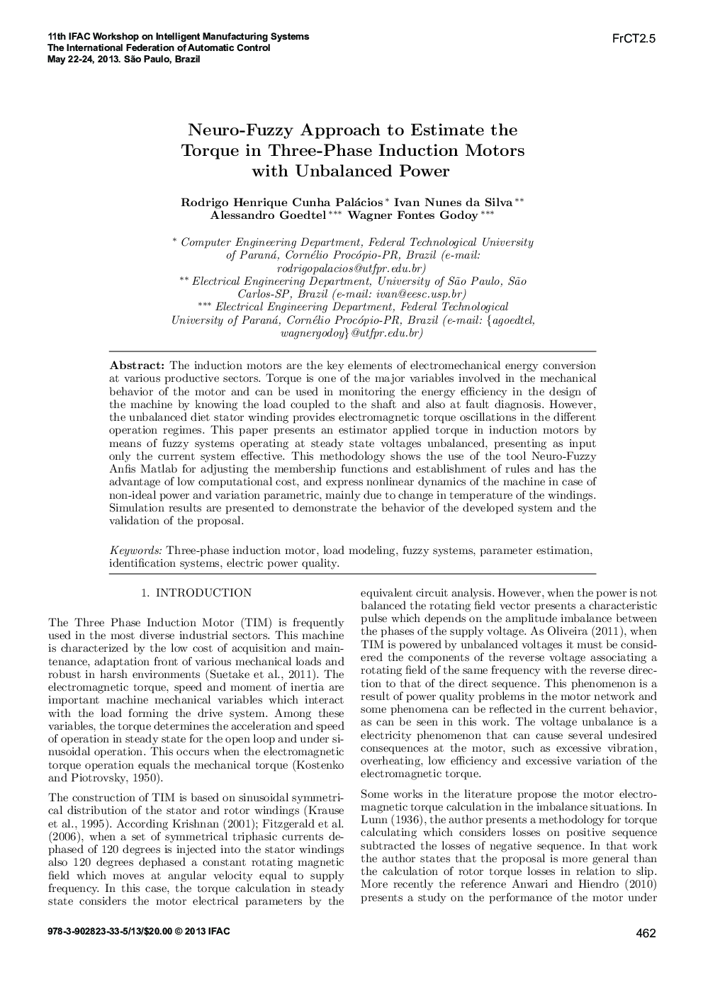 Neuro-Fuzzy Approach to Estimate the Torque in Three-Phase Induction Motors with Unbalanced Power