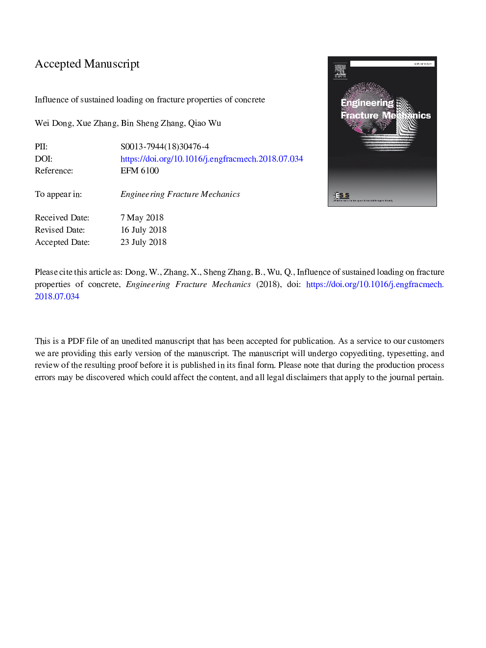 Influence of sustained loading on fracture properties of concrete