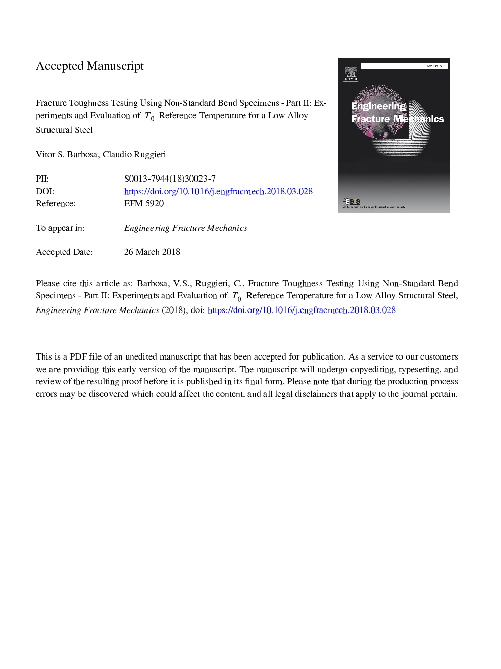 Fracture toughness testing using non-standard bend specimens - Part II: Experiments and evaluation of T0 reference temperature for a low alloy structural steel