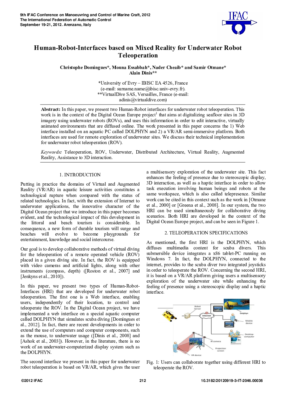 Human-Robot-Interfaces based on Mixed Reality for Underwater Robot Teleoperation
